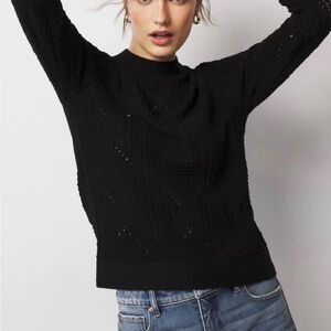 White House Black Market Mock Neck Pointelle Sweater Size Medium